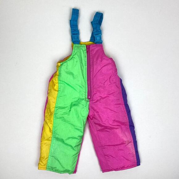 Weestuff Girls Neon Color Block Snow Bibs 12 Months - Picture 2 of 12